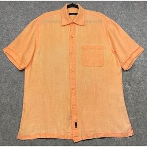 Ermenegildo Zegna Sport Linen Shirt Orange Large